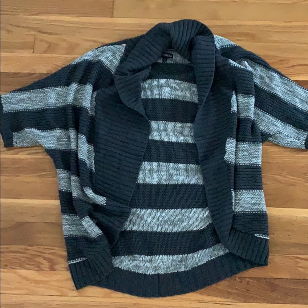 Worn once! Express Dark and Light Gray Cardigan.